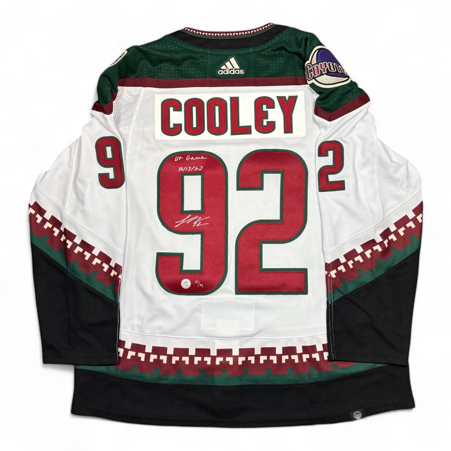 LOGAN COOLEY- JERSEY HOCKEY AUTOGRAPHIÉ - ADIDAS