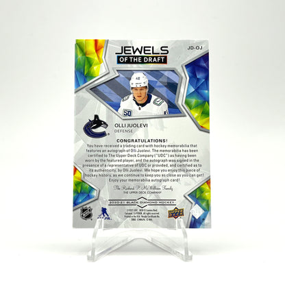 2020-21 - UD BLACK DIAMOND - JEWEL OF THE DRAFT-AUTO PATCH - OLLI JUOLEVI  /99
