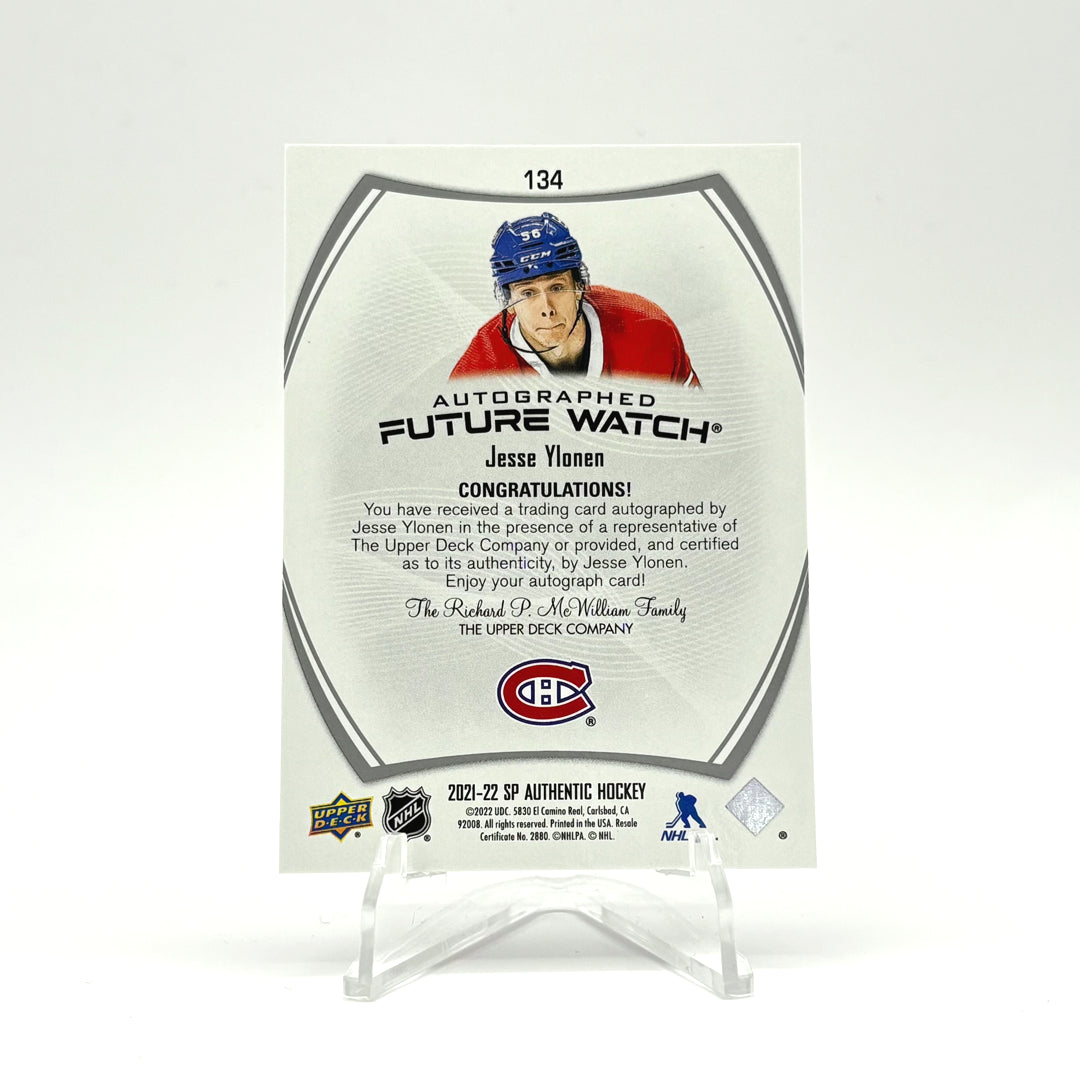 2021-22 - SP AUTHENTIC - FUTURE WATCH AUTO - JESSE YLONEN /999