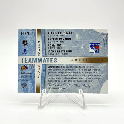 2021-22 - ARTIFACTS - TUNDRA TEAMMATES - LAFRENIÈRE/PANARIN/FOX/SHESTERKIN  /10