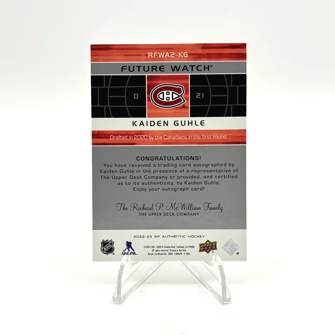 2022-23 - SP AUTHENTIC - RETRO FUTURE WATCH AUTO - KAIDEN GUHLE  /399