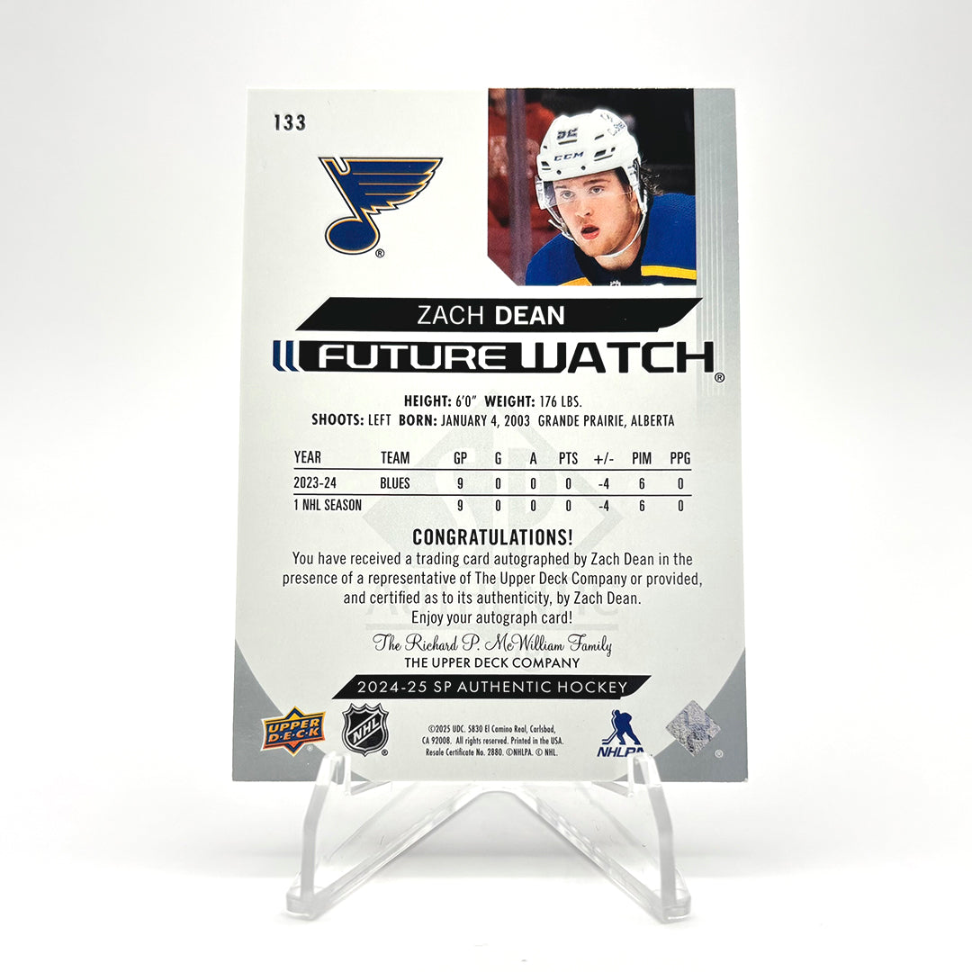 2024-25 - SP AUTHENTIC - FUTURE WATCH - ZACH DEAN 244/999