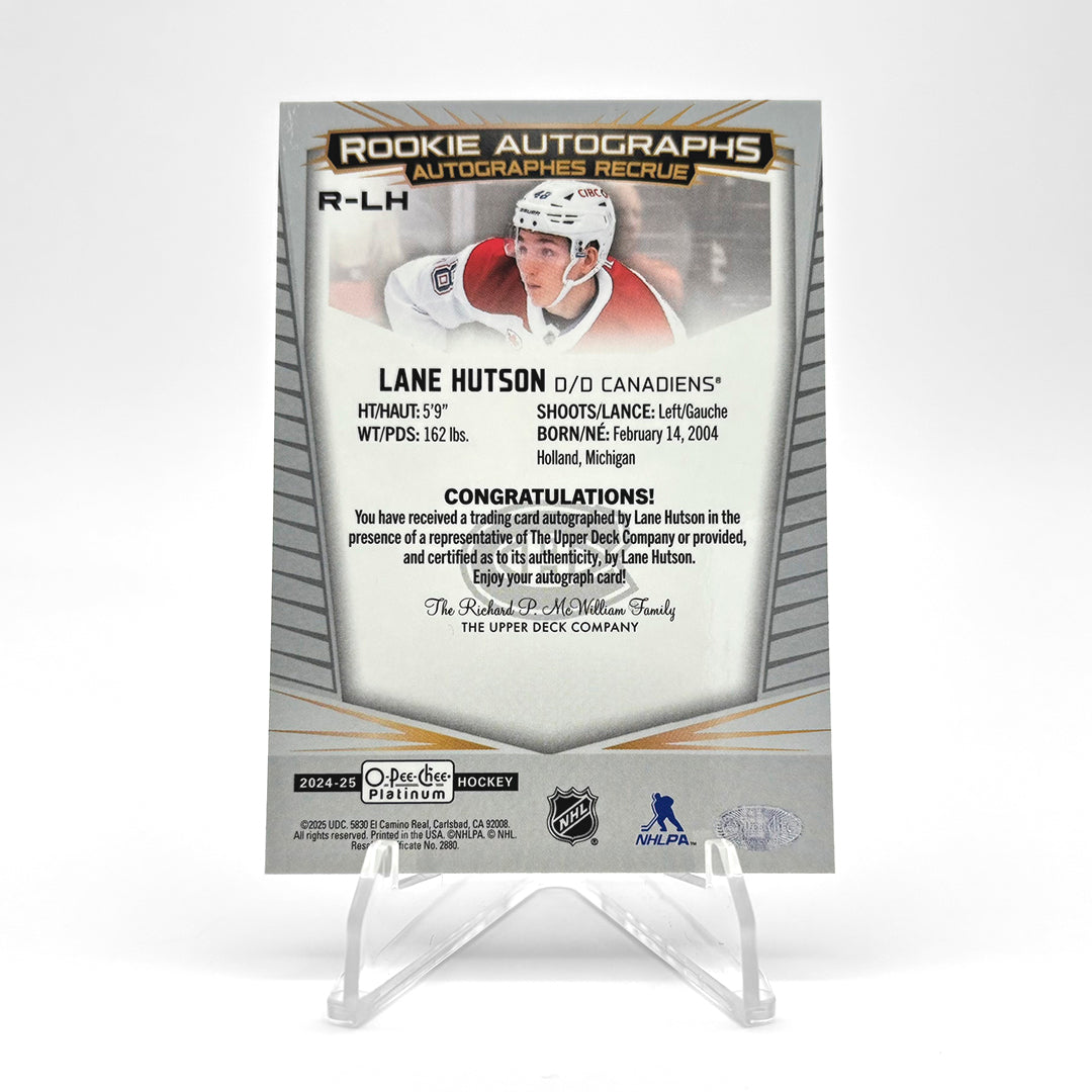 2024-25 - O-PEE-CHEE PLATINUM - ROOKIE AUTOGRAPH - LANE HUTSON