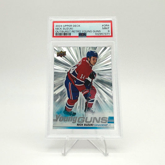 2024-25 - UD SERIES 1 -  RETRO YOUNG GUNS - SILVER OUTBURST - NICK SUZUKI - PSA 9