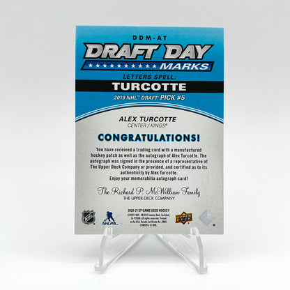 2020-21 - UD BLACK DIAMOND - DRAFT DAY MARKS - ALEX TURCOTTE 26/35