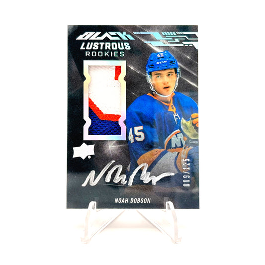 2019-20 UD BLACK - BLACK LUSTROUS ROOKIES - AUTO PATCH - NOAH DOBSON 009/125