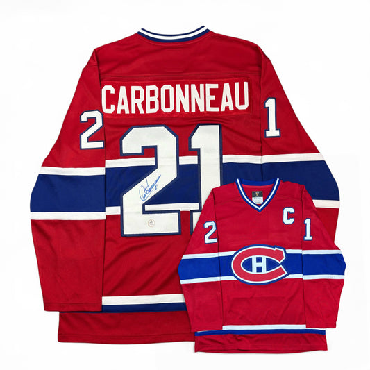 GUY CARBONNEAU - JERSEY HOCKEY AUTOGRAPHIÉ - FANATICS VINTAGE