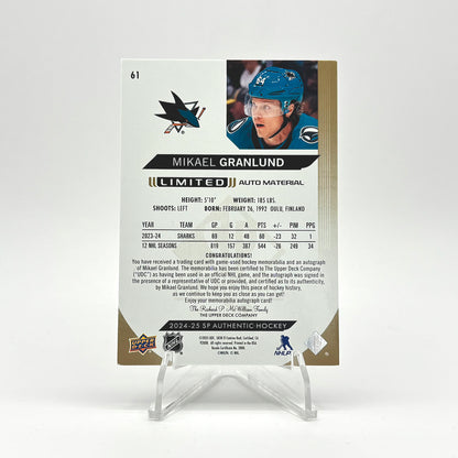 2024-25 - SP AUTHENTIC - LIMITED AUTO MATERIAL - MIKAEL GRANLUND 10/100