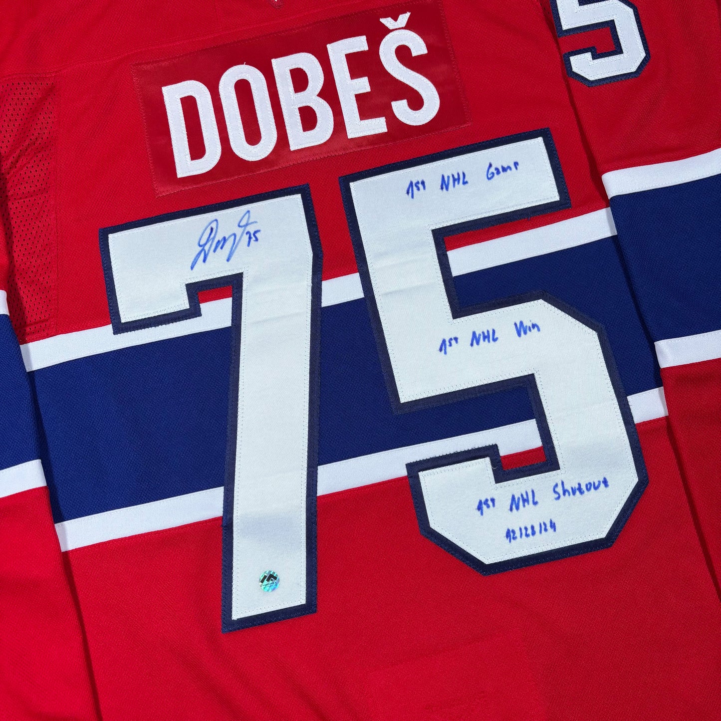 JAKUB DOBES - JERSEY HOCKEY AUTOGRAPHIÉ - FANATICS