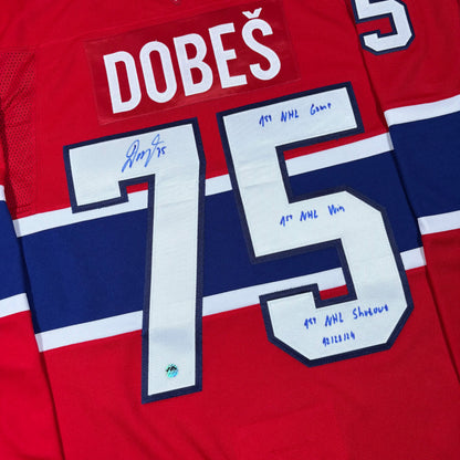 JAKUB DOBES - JERSEY HOCKEY AUTOGRAPHIÉ - FANATICS