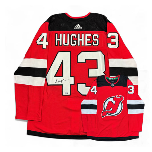 LUKE HUGUES - JERSEY HOCKEY AUTOGRAPHIÉ - ADIDAS