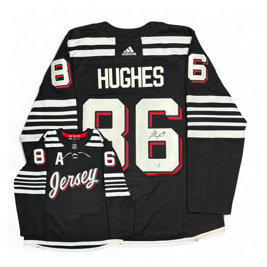 JACK HUGUES - JERSEY HOCKEY AUTOGRAPHIÉ - ADIDAS