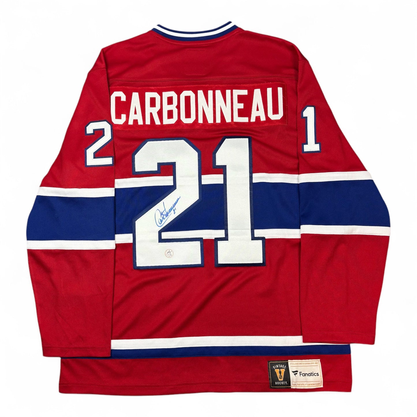 GUY CARBONNEAU - JERSEY HOCKEY AUTOGRAPHIÉ - FANATICS VINTAGE
