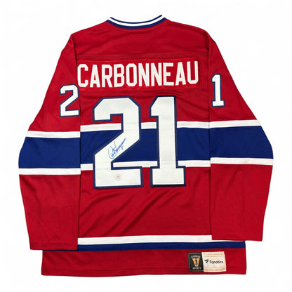 GUY CARBONNEAU - JERSEY HOCKEY AUTOGRAPHIÉ - FANATICS VINTAGE