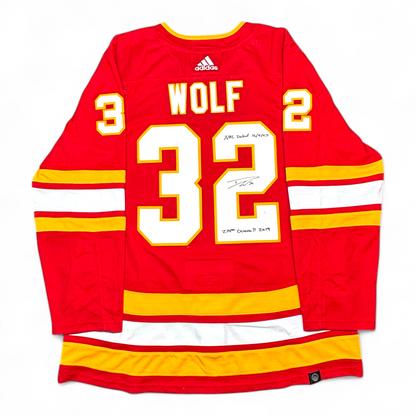 DUSTIN WOLF - JERSEY HOCKEY AUTOGRAPHIÉ - ADDIDAS