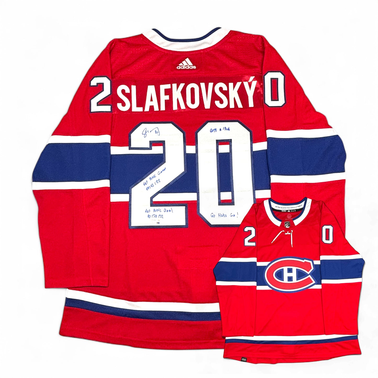 JURAJ SLAFKOVSKY - JERSEY HOCKEY AUTOGRAPHIÉ - ADIDAS
