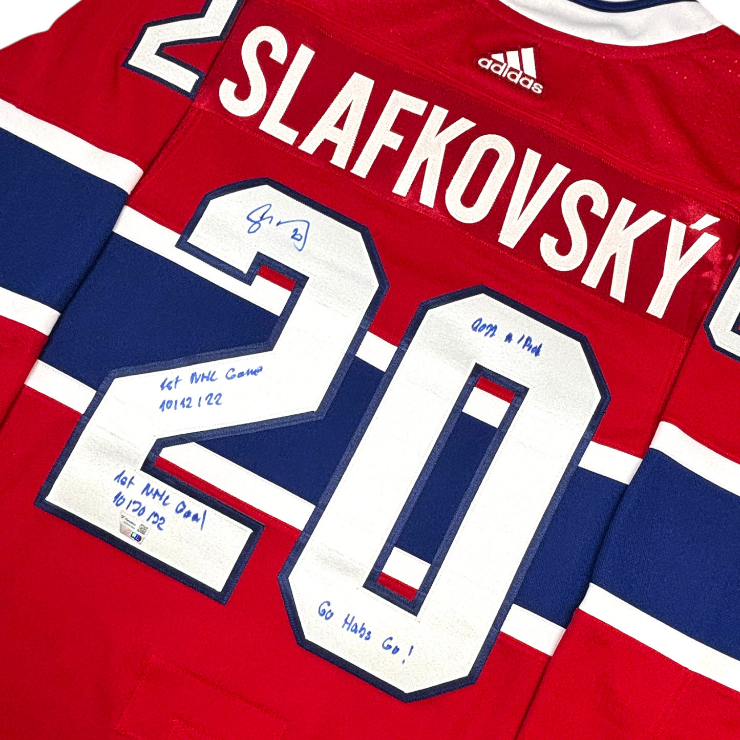 JURAJ SLAFKOVSKY - JERSEY HOCKEY AUTOGRAPHIÉ - ADIDAS