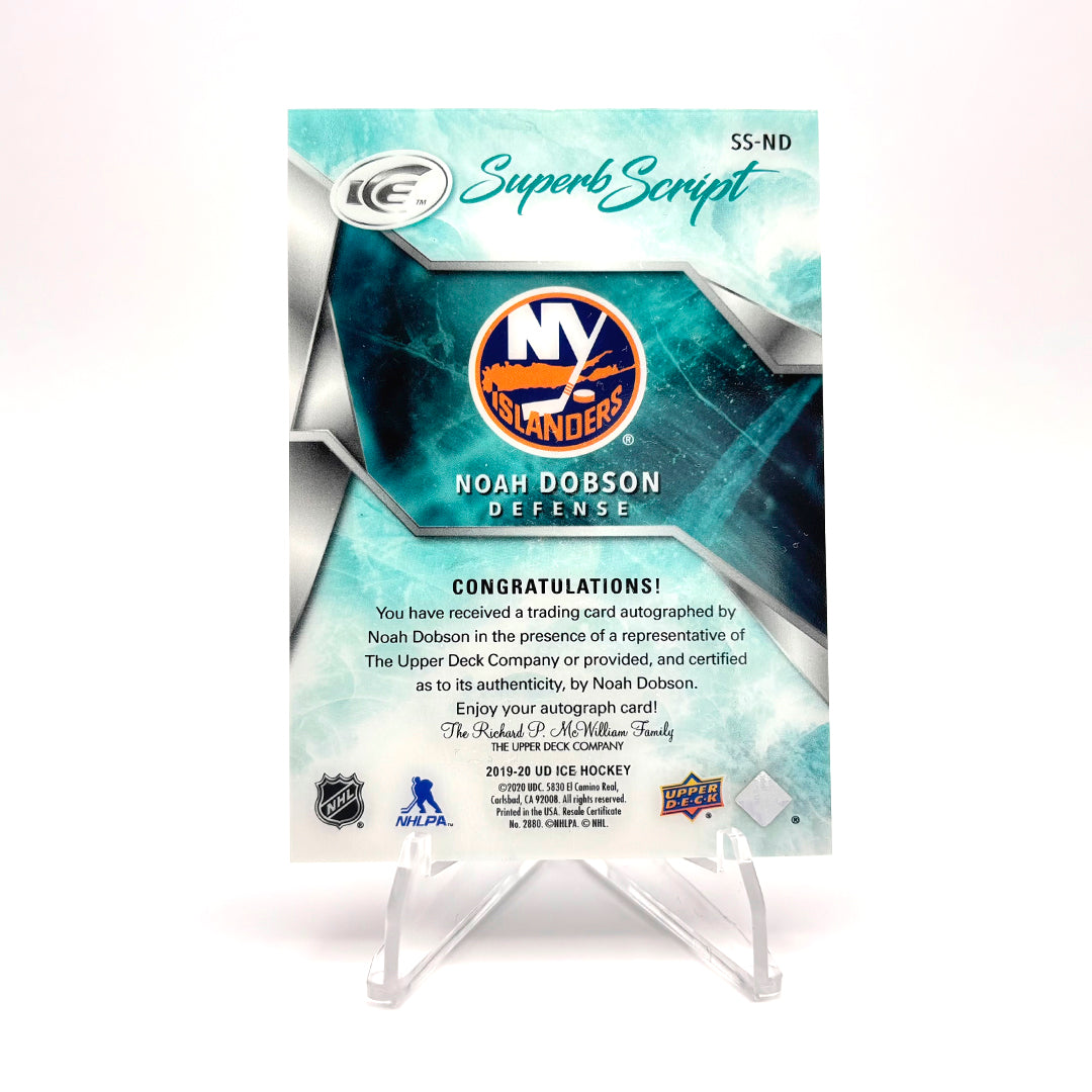 2019-20 UD ICE - SUPERB SCRIPT - AUTO - NOAH DOBSON 30/49