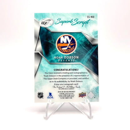 2019-20 UD ICE - SUPERB SCRIPT - AUTO - NOAH DOBSON 30/49
