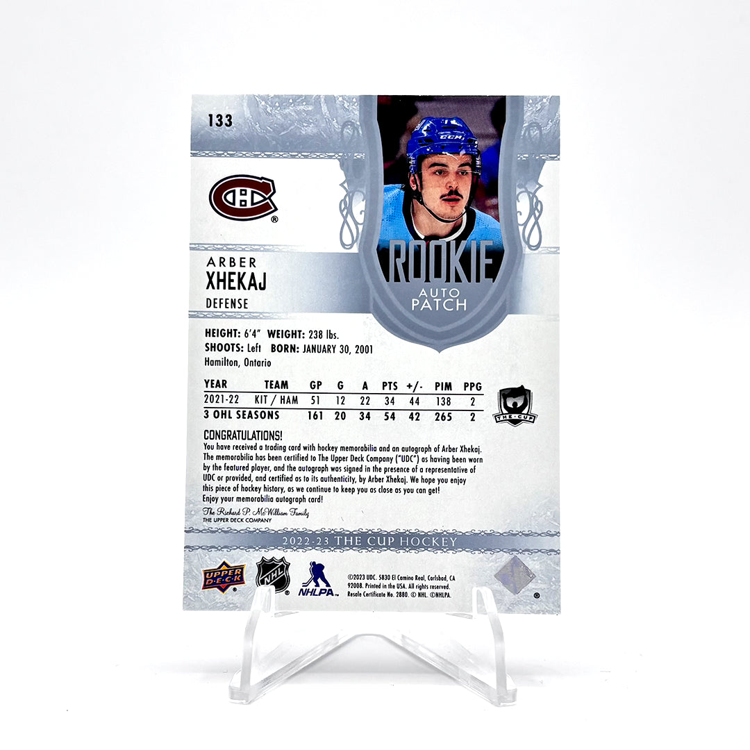 2022-23 - UD THE CUP - ROOKIE AUTO PATCH - ARBER XHEKAJ  136/449