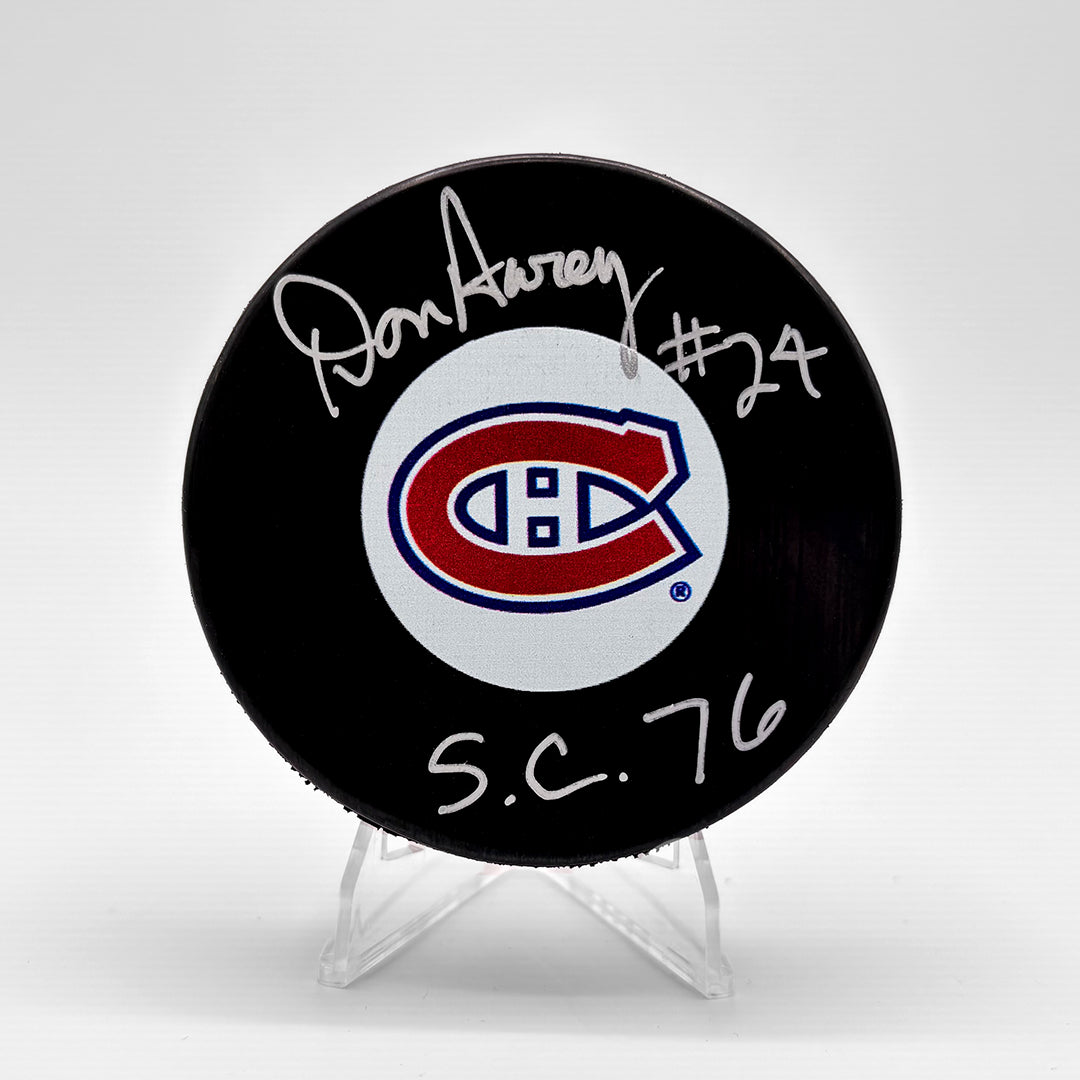 HOCKEY PUCK - AUTO - INSCRIBED - DON AWREY