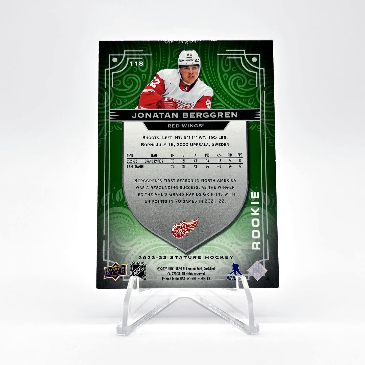 2022-23 - UD STATURE ROOKIE - JONATAN BERGGREN 31/66