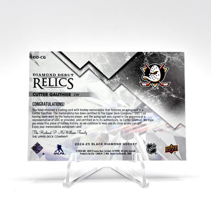 2024-25- BLACK DIAMOND - DIAMOND DEBUT RELICS - CUTTER GAUTHIER 16/25