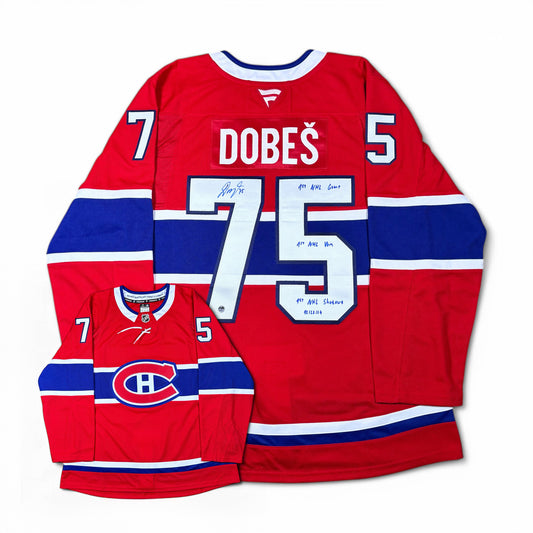 JAKUB DOBES - JERSEY HOCKEY AUTOGRAPHIÉ - FANATICS