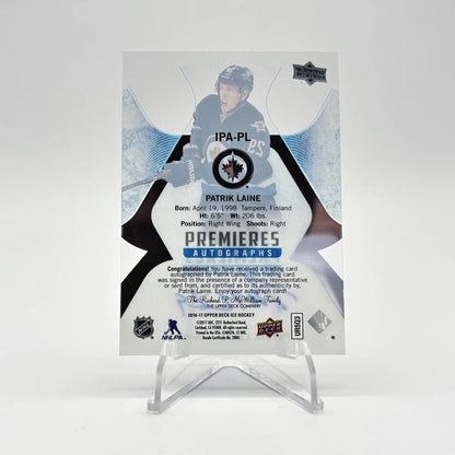 2016-17 - UD ICE - PREMIERES AUTOGRAPHS - PATRIK LAINE 68/99