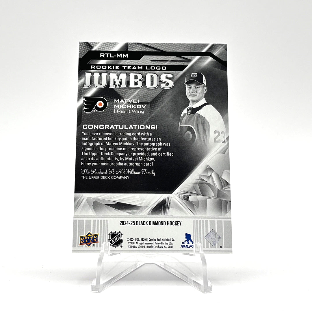 2024-25 - BLACK DIAMOND - TEAM LOGO JUMBOS - MATVEI MICHKOV 92/99
