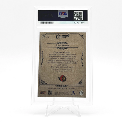 2020-21 - UD CLEAR CUT -CHAMPS ROOKIE AUTO - JOSH NORRIS