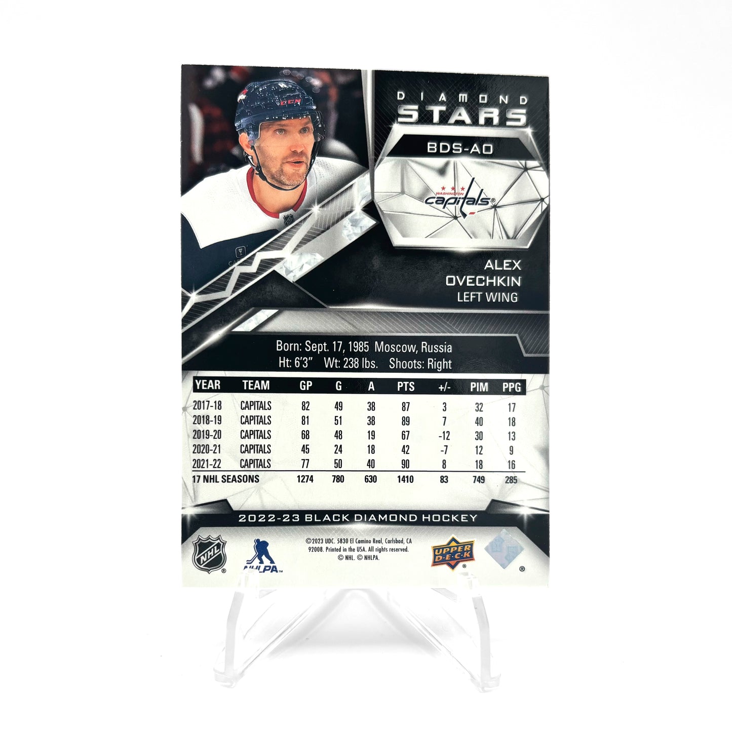 2022-23 - BLACK DIAMOND  - DIAMOND STARS - ALEX OVECHKIN 080/299