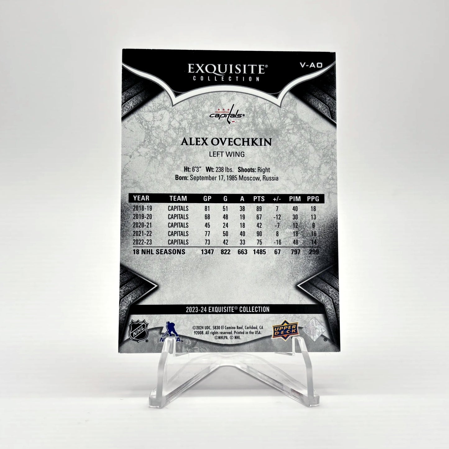 2023-24 - UD EXQUISITE - ALEX OVECHKIN 119/399