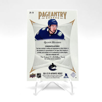 2021-22 - SP AUTHENTIC - PAGEANTRY GOLD - QUINN HUGUES