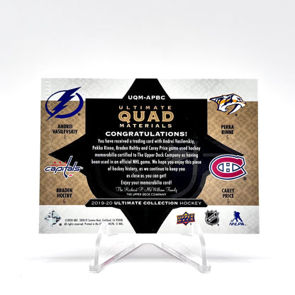 2019-20- UD ULTIMATE - QUAD MATERIALS - VASILEVSKIY/ HOLTBY/ RINNE/ PRICE  51/99