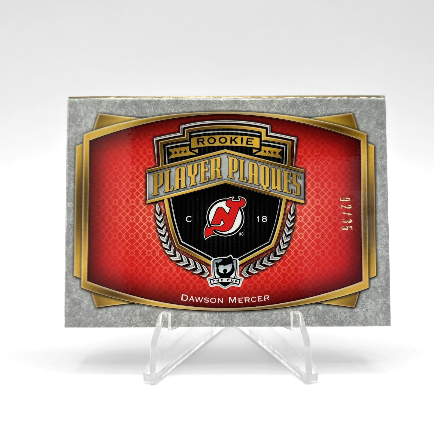 2021-22 - UD THE CUP  - PLAYER PLAQUES - DAWSON MERCER 02/35