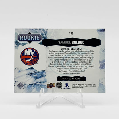2023-2024- UD ICE - ROOKIE AUTO PATCH - SAM BOLDUC