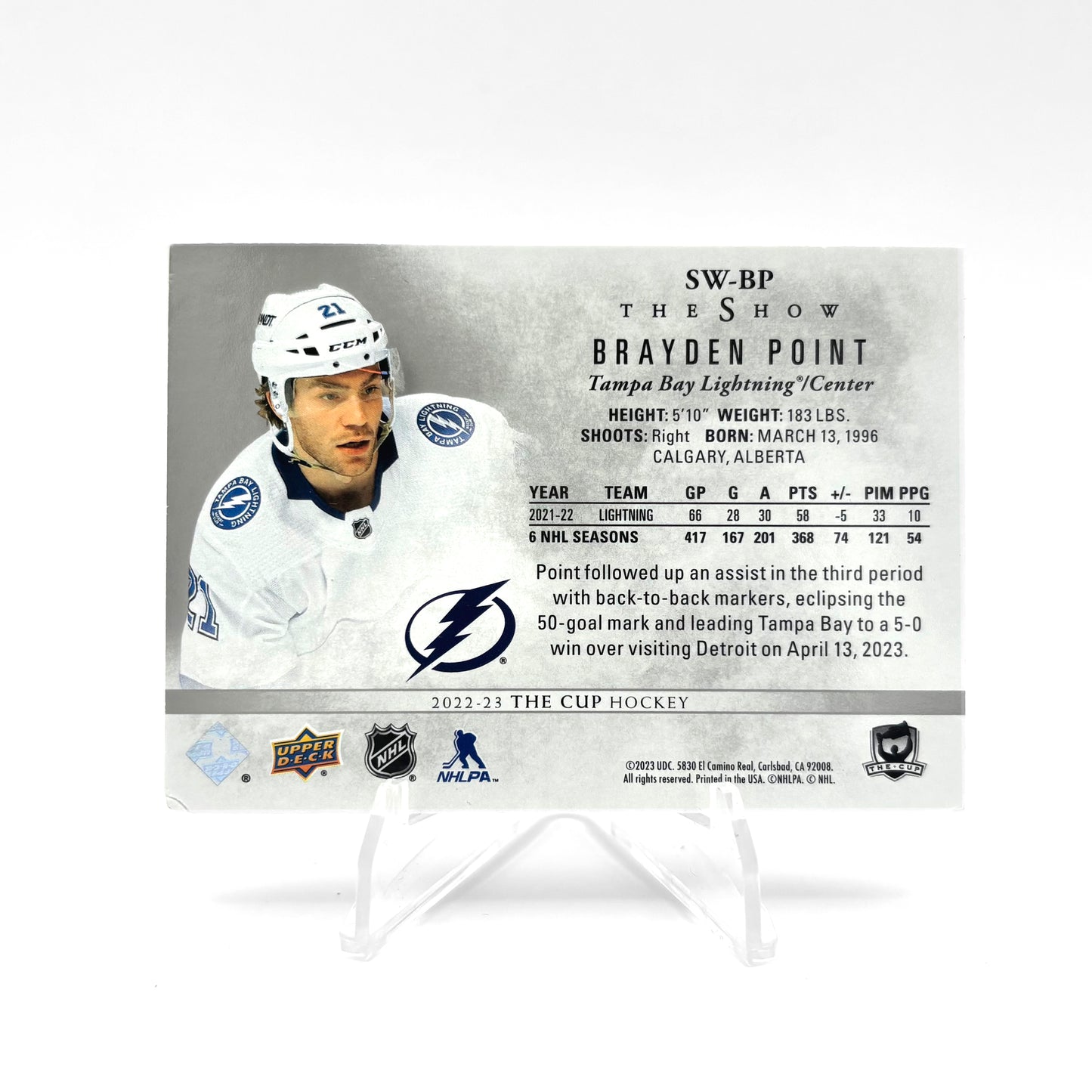 2022-23 - UD THE CUP - THE SHOW - BRAYDEN POINT 27/99