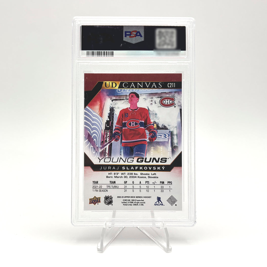 2022-23 - UPPER DECK SERIE TWO - UD CANVAS - YOUNG GUNS - JURAJ SLAFKOVSKY PSA 10